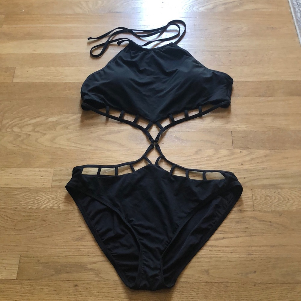 La Blanca cutout swimsuit one piece halter